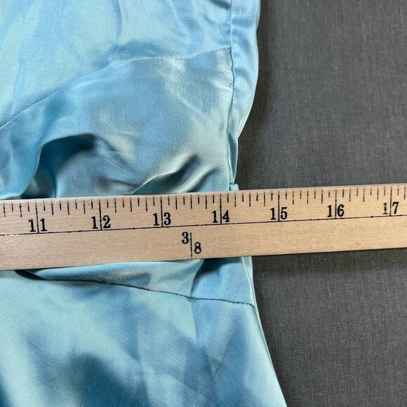 Abercrombie & Fitch Dress Medium Blue Satin One Shoulder Twist Front Formal Hoco - Picture 9 of 10